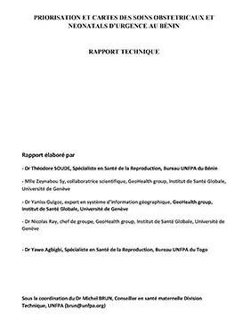 PRIORISATION ET CARTES DES SOINS OBSTETRICAUX ET NEONATALS D’URGENCE AU BÉNIN : RAPPORT TECHNIQUE